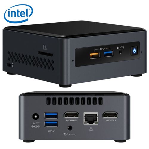 INTEL-P NUC J5005 2.8GHz 2xDDR4 SODIMM 2.5\' HDD/SSD 2xHDMI 2xDisplays GbE LAN WiFi BT 4xUSB3.0 2xUSB2.0 for DS POS no headphone no AC cord BOXNUC7PJY