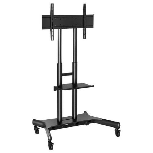 Atdec AD-TVC-75 Floor TV Cart Heavy Duty for Screen size 50" - 80" &amp 75kg. VESA to 800x400 - Comes with Shelf