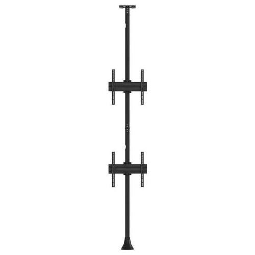 Atdec 1x2 floor-to-ceiling mount two 0.48m rails, 3m pole. Max load per display: 50kg