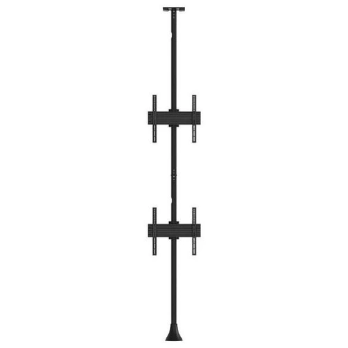 Atdec 1x2 floor-to-ceiling mount two 0.48m rails, 3m pole. Max load per display: 50kg