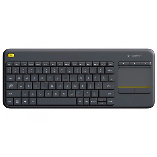 Logitech Wireless Keyboard K400 Plus, Black, USB Receiver, Inbuilt Touch Pad Powered by 2xAA, included