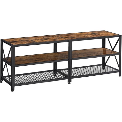 Alto TV Stand for 60-Inch TV with Industrial Style Steel Frame Rustic Brown and Black