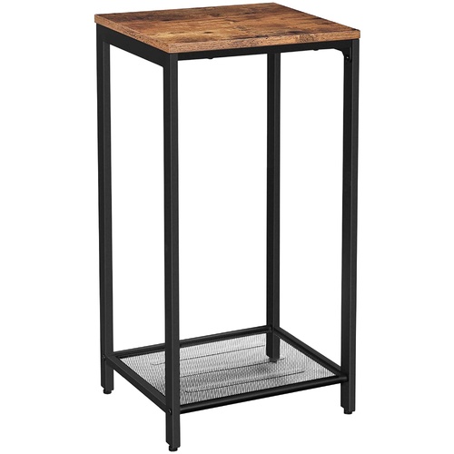 Blacklick Rustic Brown Side Table with Mesh Shelf