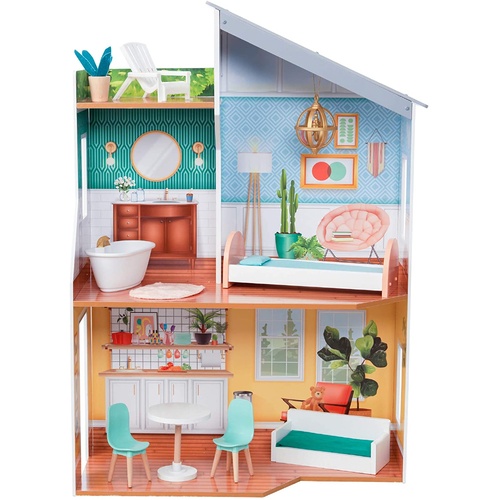 Wooden Dollhouse with Furniture for kids