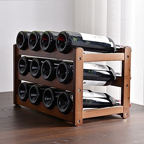 3-layer Bamboo Wine Storage Rack (12 bottles)