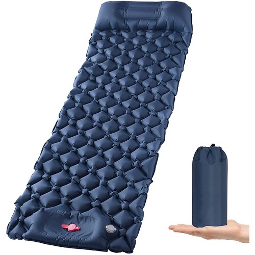 Ultralight Inflatable Camping Sleeping Pad with Pillow for Travelling and Hiking