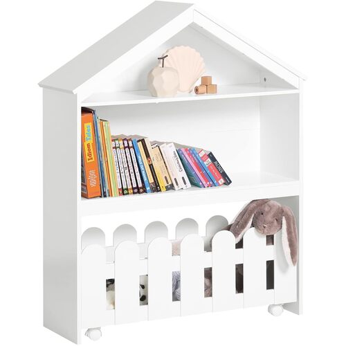 Kids Bookcase Shelf Storage Mobile Toy Chest