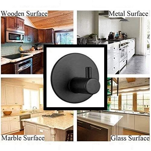 4 Pack Stainless Steel self-Adhesive Wall Hook for Bathroom and Kitchen