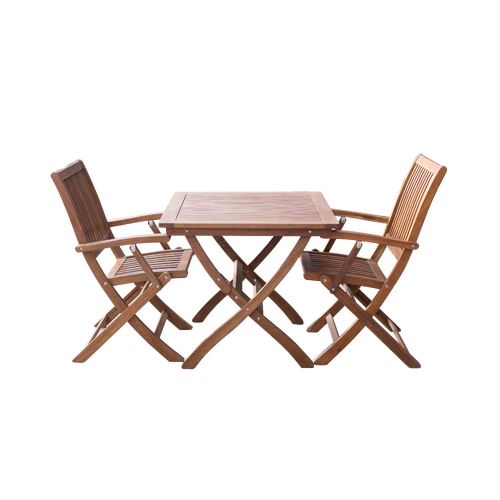Maculata folding table and 2 armchairs