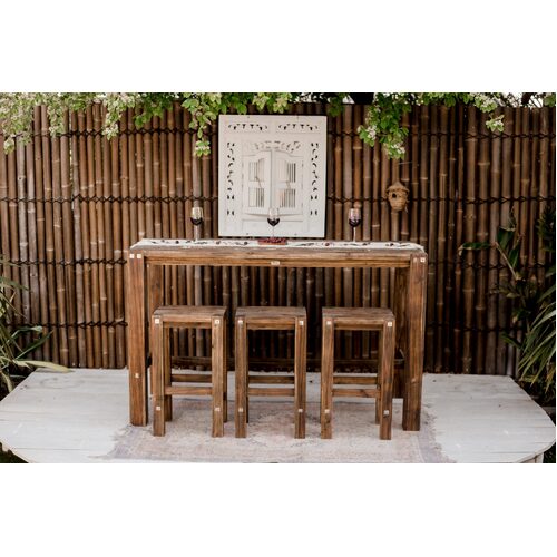 Sturdy bar table & stool set - Black