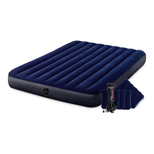INTEX QUEEN DURA-BEAM CLASSIC DOWNY AIRBED W/ HAND PUMP