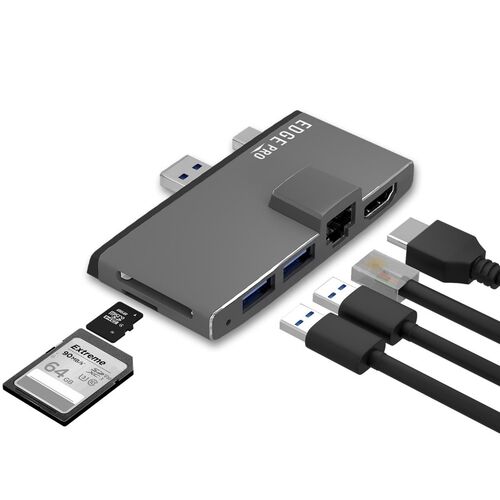 Edge Pro Multifunction USB- C Hub with LAN for Microsoft Surface Pro Gen 5/6