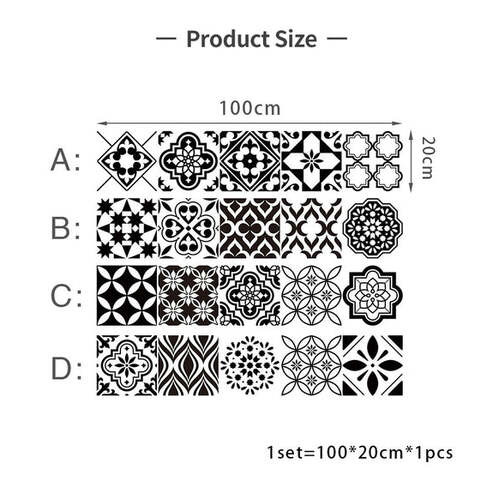Nordic Wall Sticker Bathroom Waterproof Self-adhesive Tile Sticker  Kitchen Cabinet Decor