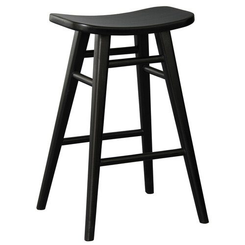 Oval Solid Timber Kitchen Counter Stool (Black)