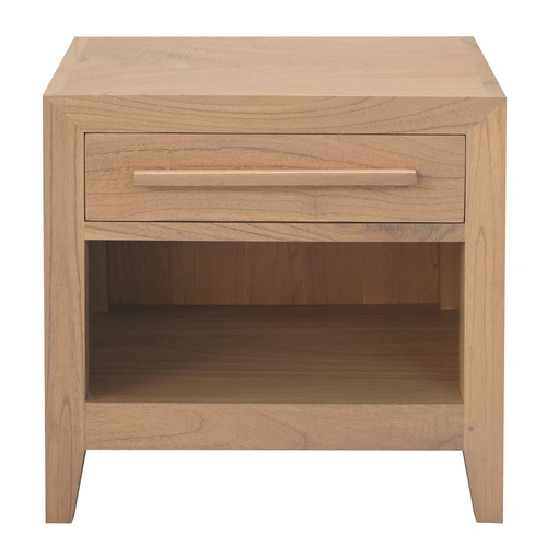 Dion 1-Drawer Solid Mindi Bedside Table (Natural)