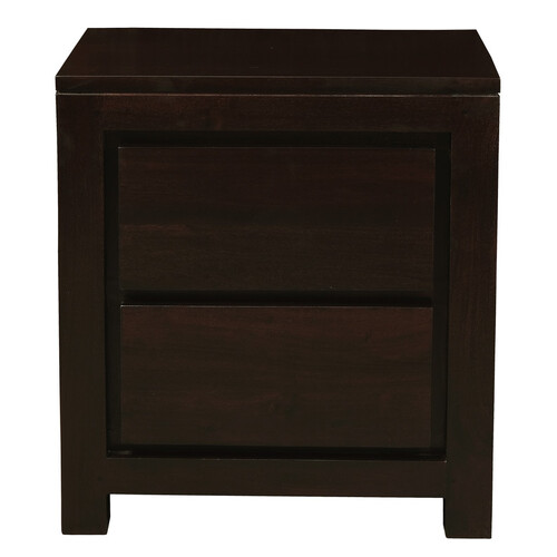 Amsterdam 2 Drawer Bedside Table (Chocolate)