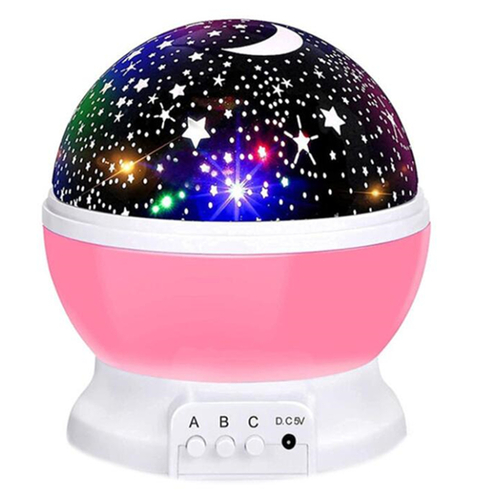 LED Night Star Galaxy Projector Light Rotating Starry Lamp Pink