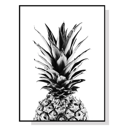 40cmx60cm Pineapple Black Frame Canvas Wall Art 