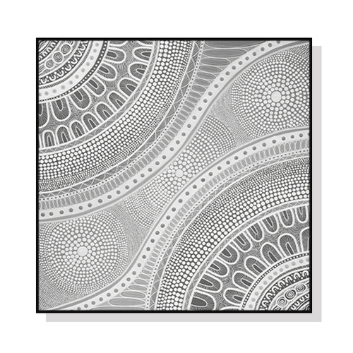 100cmx100cm Nayiri Bami Black Frame Canvas Wall Art 
