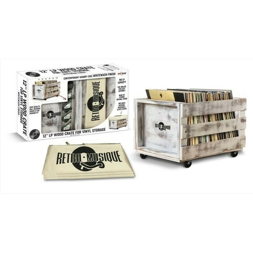 12" LP Wooden Crate With Wheels