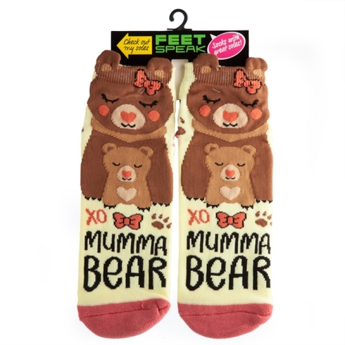 Mumma Bear Feet Speak Socks