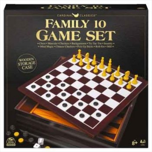 10 Game Set In Cabinet Board Game