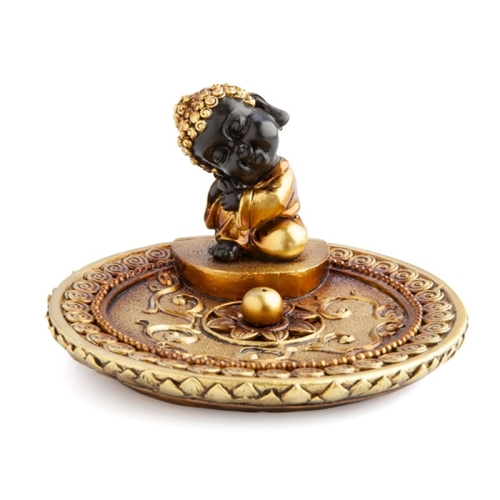 Gold Sleeping Baby Buddha Incense Burner