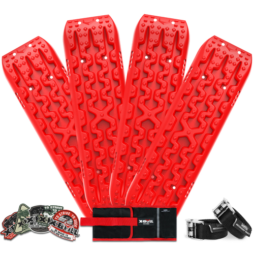 2 Pairs Recovery tracks Sand Mud Snow 4WD / 4x4 ATV Offroad Stronger Gen 3.0 - Red