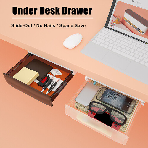 Under Desk Drawer Slide-out Large Office Organizers and Storage Drawers - Large Black