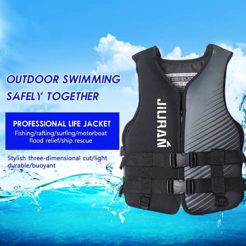 Life Jacket for Unisex Adjustable Safety Breathable Life Vest for Men Women(Black-L)