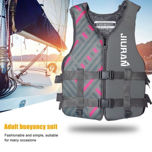 Life Jacket for Unisex Adjustable Safety Breathable Life Vest for Men Women(Grey-XL)