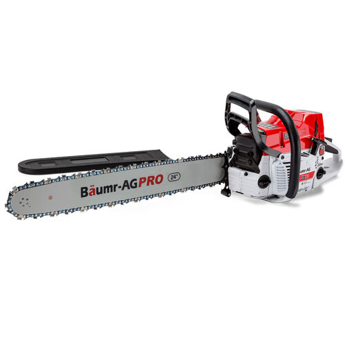 BAUMR-AG Commercial Petrol Chainsaw E-Start 24" Bar Chain Saw Top Handle Tree Pruning