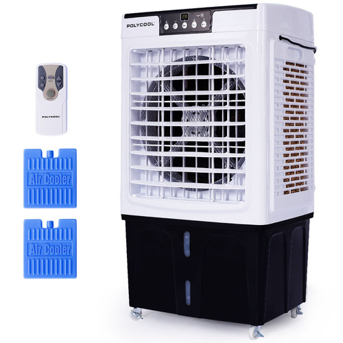 POLYCOOL 45L 125W Evaporative Air Cooler Portable Industrial Fan, Purifier, Humidifier, Remote Control