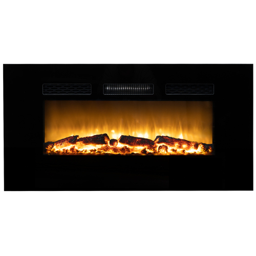 100cm Electric Fireplace Heater Wall Mounted 1800W Stove with Log Flame Effect