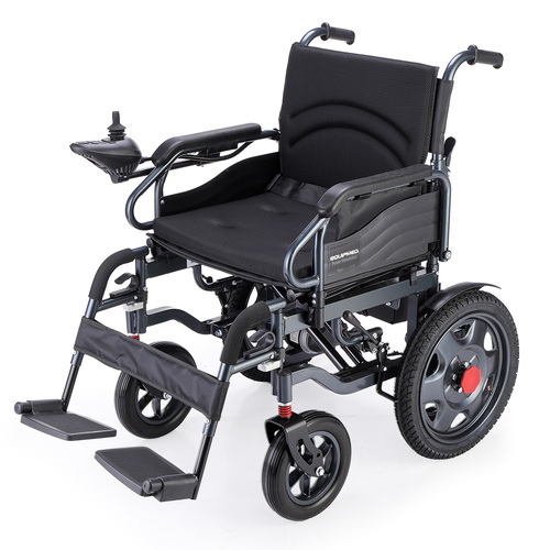 Electric Folding Wheelchair, Wide Bariatric Chair Seat, Comfortable for S-XL, Long Range, Lithium Battery, Black