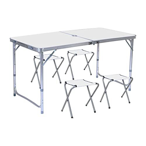 Camping Table 120cm Silver With 4 Chair