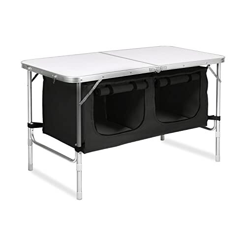 Camping Table 120cm Silver With Black Storage Bag