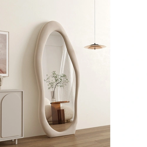 1.7m Standing Maiden Mirror Full Length Aesthetic Full Size Floor Mirror Bedroom Creative Modern Deco Pearl White