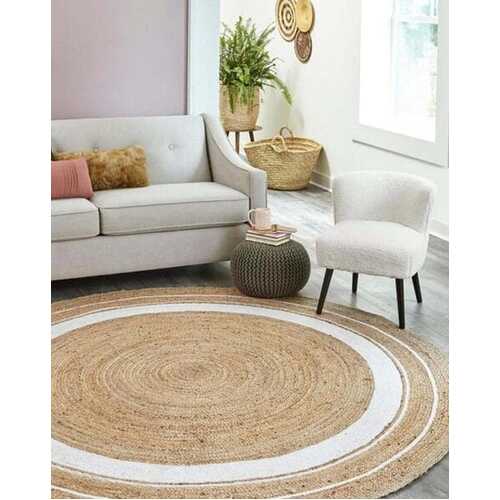 Sustainable Jute Round Rug | Decorative Floor 120 cm Rug