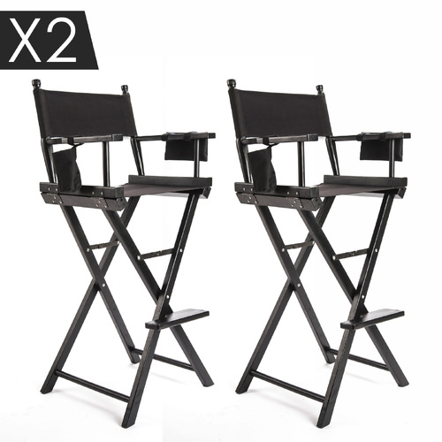 La Bella 2 Set Black Folding Tall Chair DARK HUMOR Movie Director 75cm