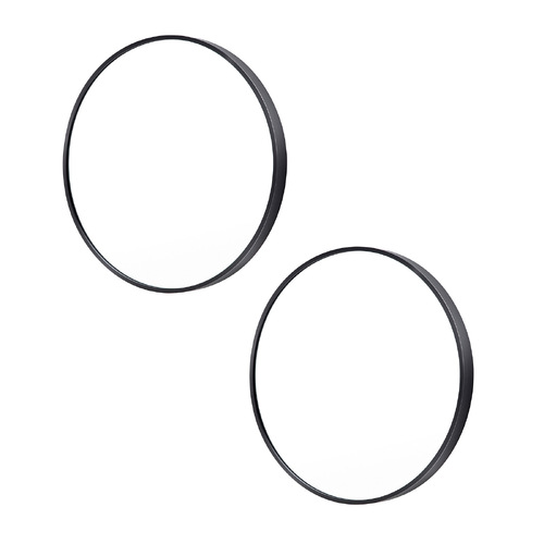 2 Set Black Wall Mirror Round Aluminum Frame Makeup Decor Bathroom Vanity 50cm