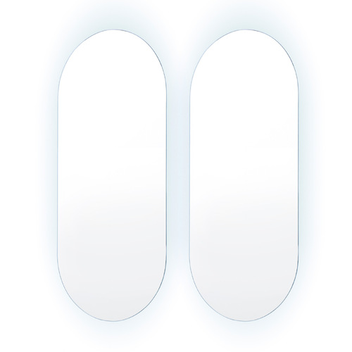 2 Set LED Wall Mirror Oval Touch Anti-Fog Makeup Decor Bathroom Vanity 45x100cm