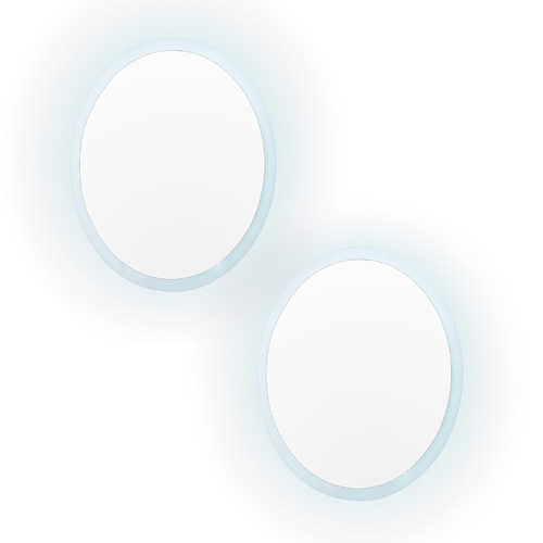 2 Set LED Wall Mirror Round Touch Anti-Fog Makeup Decor Bathroom Vanity 50cm