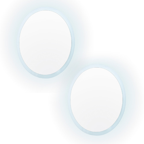 2 Set LED Wall Mirror Round Touch Anti-Fog Makeup Decor Bathroom Vanity 60cm