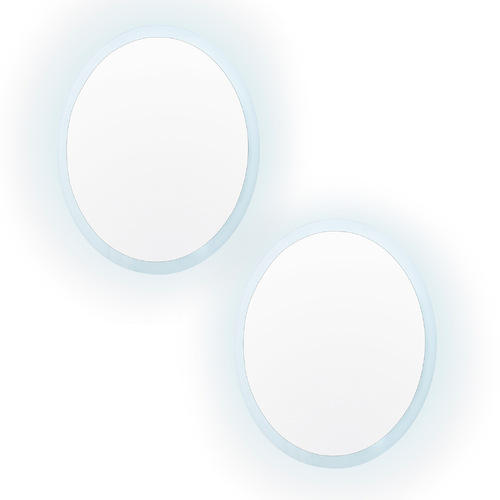 2 Set LED Wall Mirror Round Touch Anti-Fog Makeup Decor Bathroom Vanity 80cm