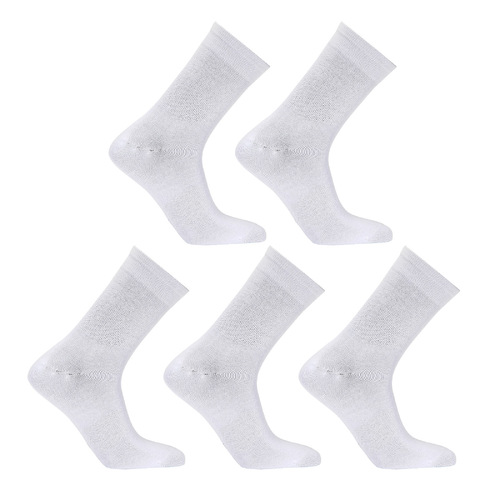 Rexy 5 Pack Large White 3D Seamless Crew Socks Slim Breathable
