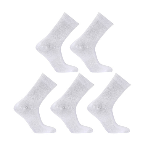 Rexy 5 Pack Small White 3D Seamless Crew Socks Slim Breathable