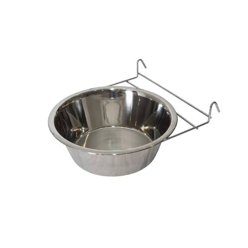 2 x Stainless Steel Pet Rabbit Bird Dog Cat Water Food Bowl Feeder Chicken Poultry Coop Cup 2.8L