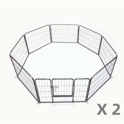 2 X 8 Panel 60 cm Heavy Duty Pet Dog Puppy Cat Rabbit Exercise Playpen Fence