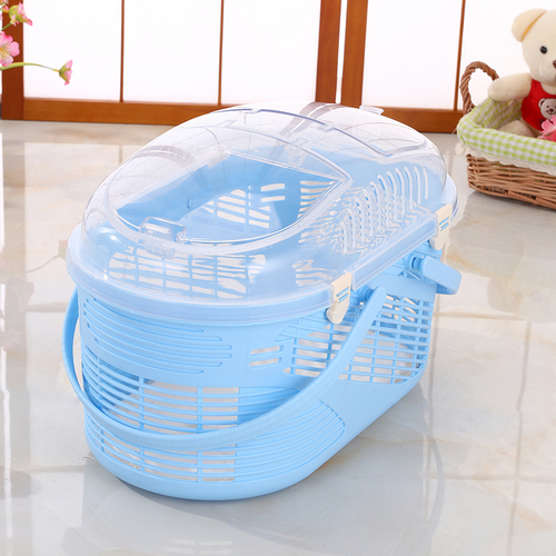 Small Dog Cat Crate Pet Rabbit Guinea Pig Ferret Carrier Cage With Mat-Blue